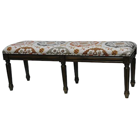 Hutchison Pattern Fabric Bench